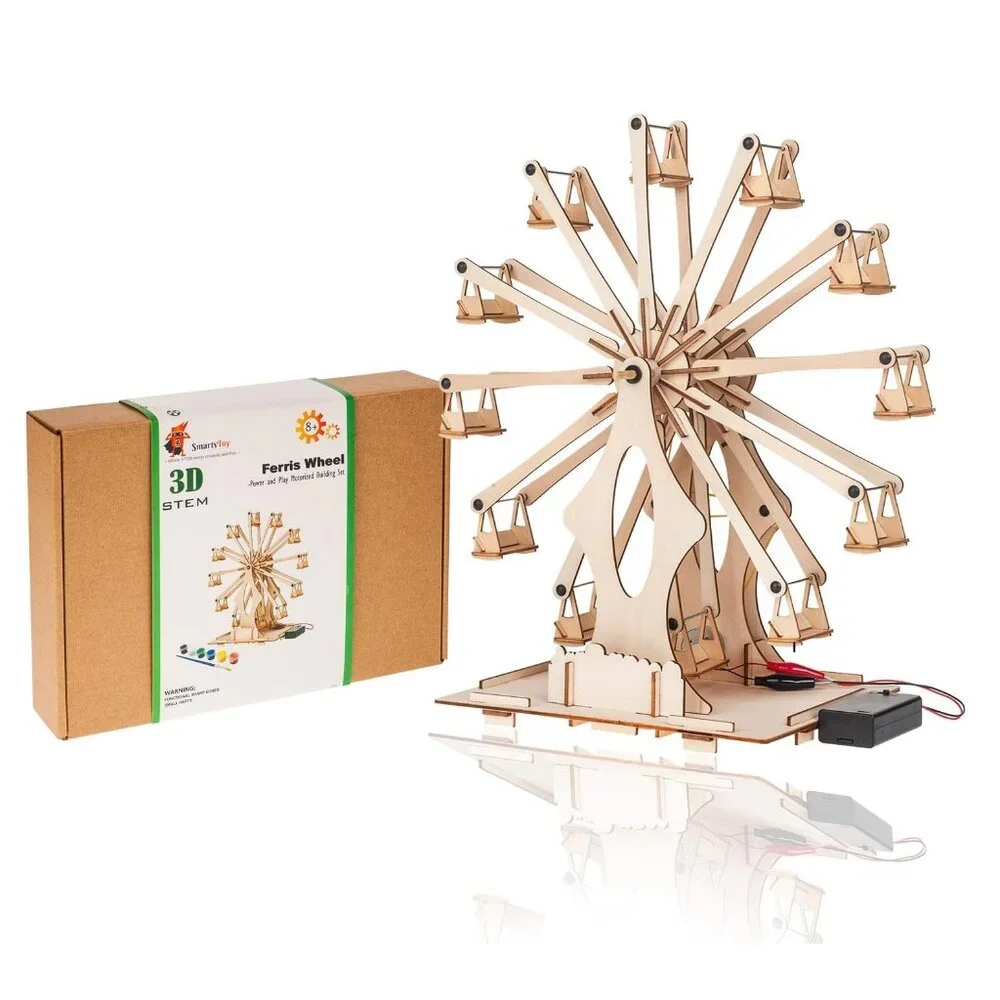 Wooden Ferris Wheel DIY 3D Puzzle Craft Kit STEM PROJECT Construction Toy Set